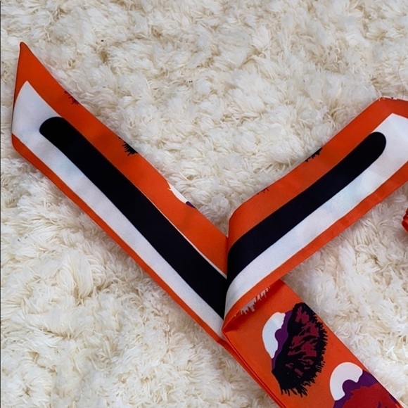 Set of Two Orange Monster Eyes Bag Twilly Scarves - Picture 2 of 5